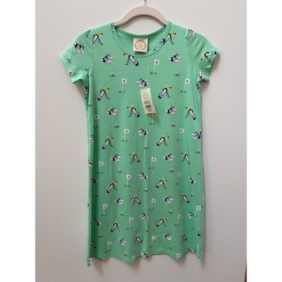 The Beaufort Bonnet Company Polly Play Dress Golf Print Short Sleeve Green Size - Picture 1 of 6